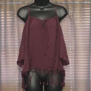 Plum Colored off the Shoulder Top.